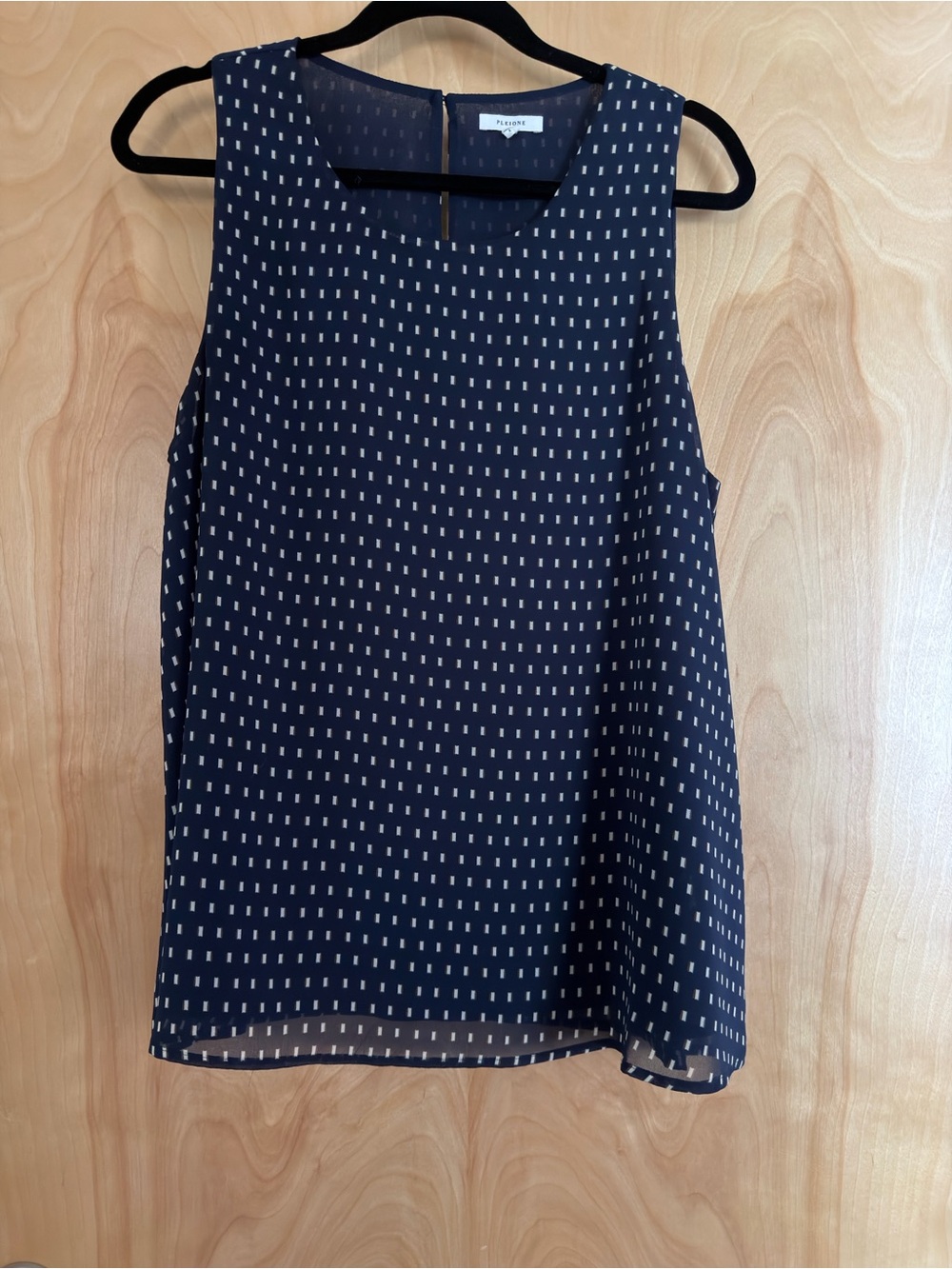Pleione Navy & Cream Dot-Print Sleeveless Camisole